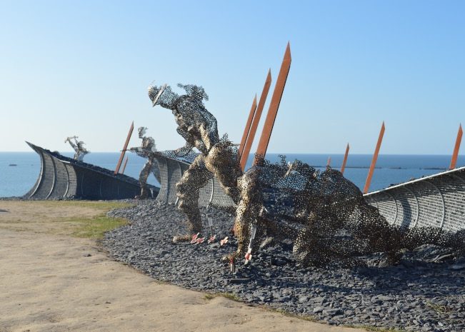 D-Day memorial sculpture at Arromanches